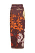 Mapara Cotton Skirt / Brown Moonlight Garden